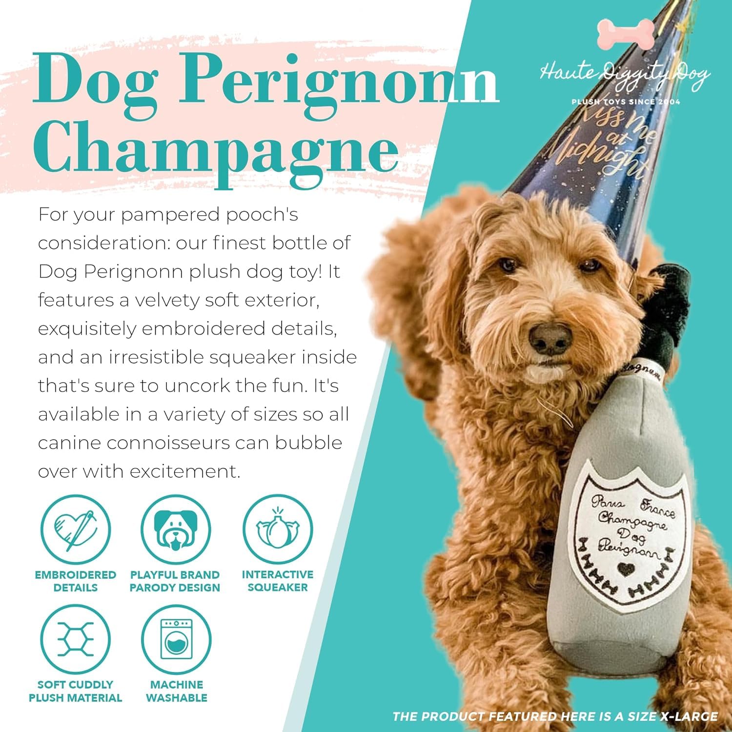 Haute Diggity Dog Champagne Perignonn: lavable a máquina para un cuidado sencillo