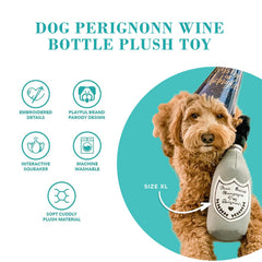 Peluche suave y duradero Champagne Perignonn de Haute Diggity Dog para morder y jugar.