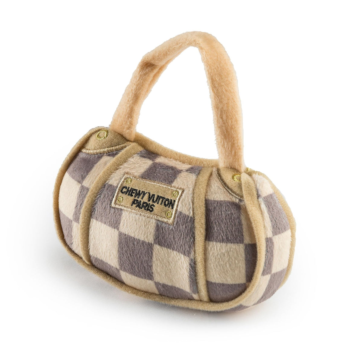 Haute Diggity Dog Checker Chewy Vuiton bolso de peluche, juego interactivo para horas de diversión.