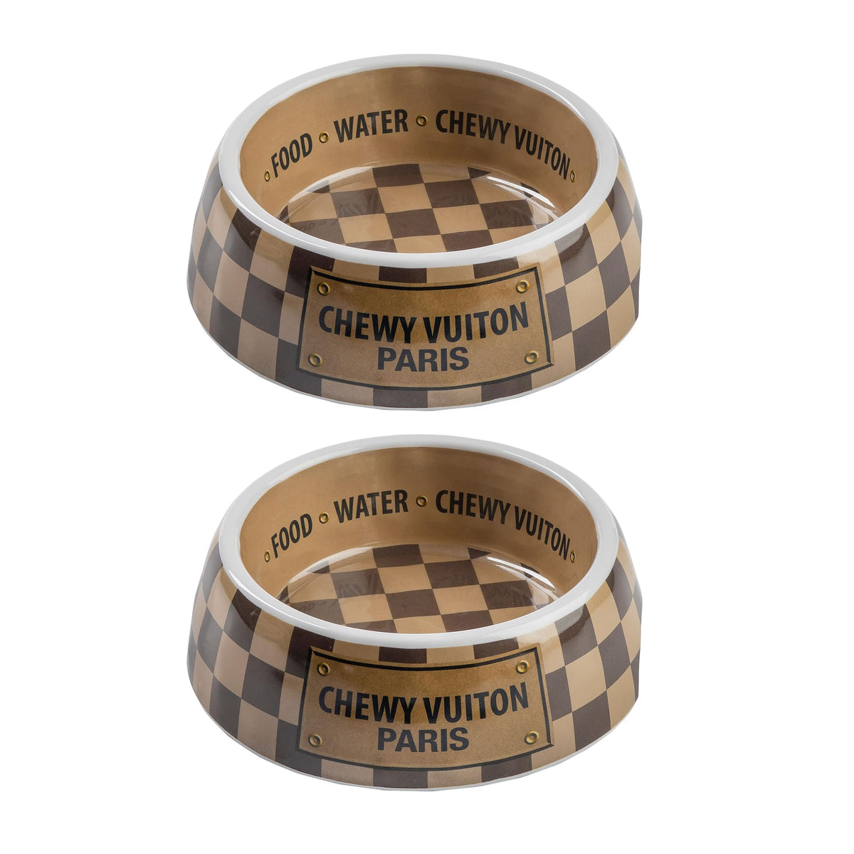 Cuenco Haute Diggity Dog Checker Chewy Vuiton, diseño icónico para cada comida de tu perro.