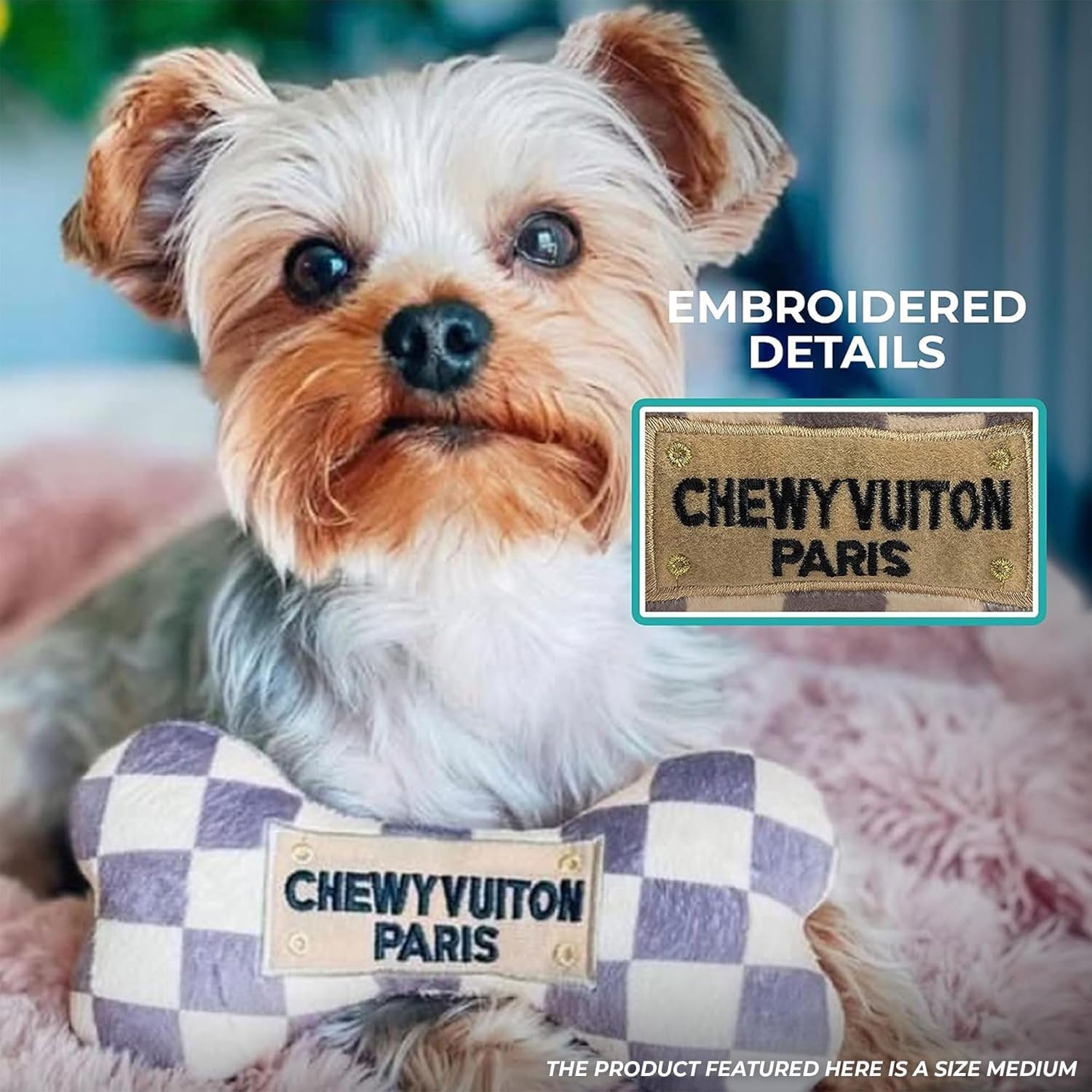 Juguete Haute Diggity Dog con patrón de cuadros para masticadores