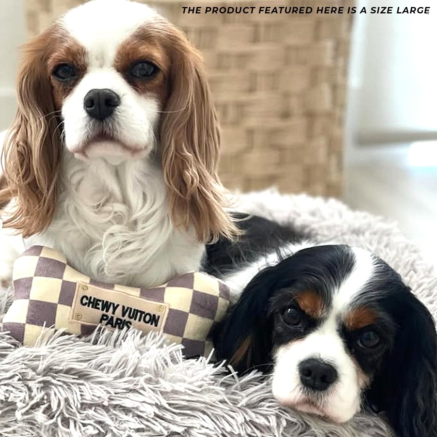 Haute Diggity Dog Checker Chewy Vuiton Hueso-cuadros para sesiones de juego.