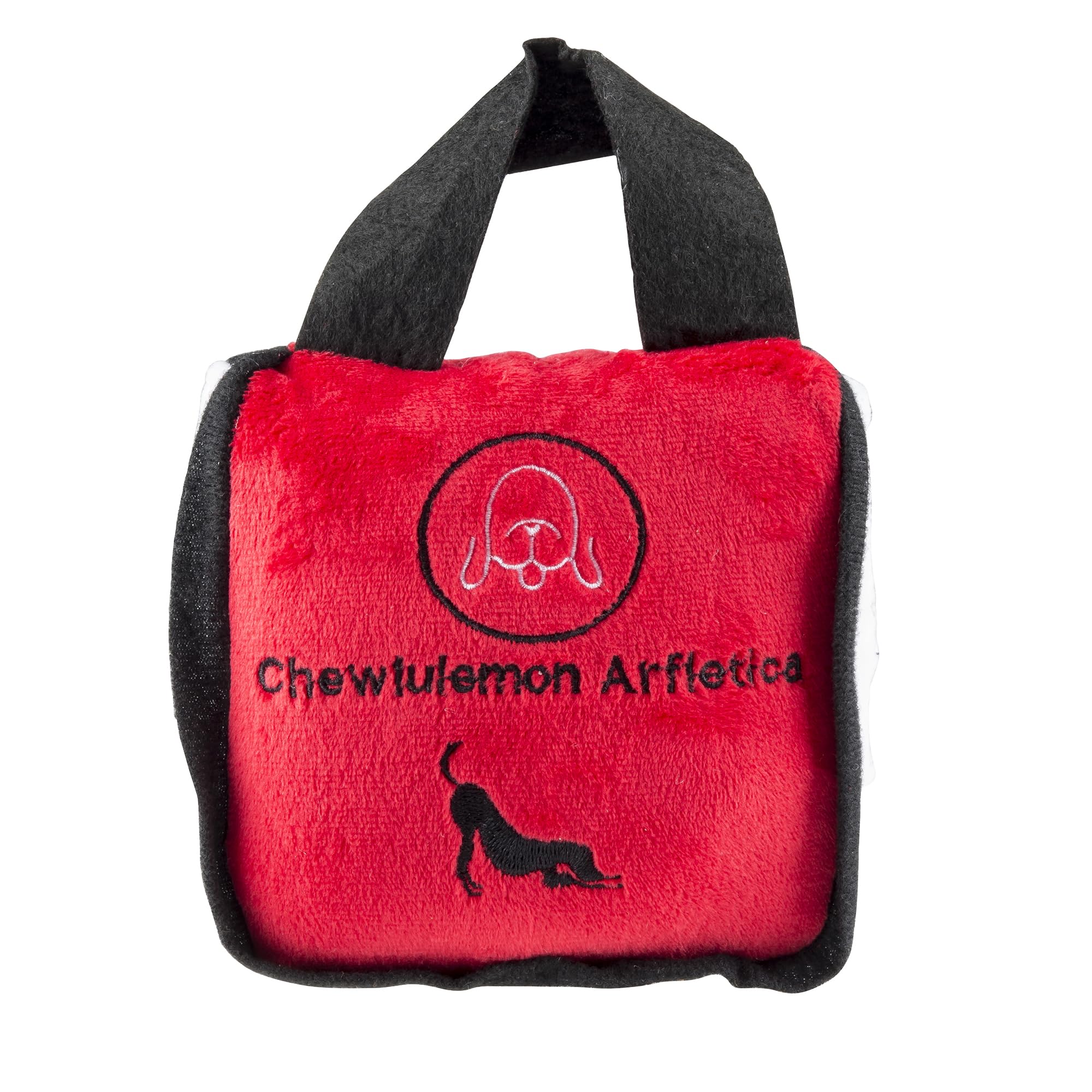 Chewlulemon Tote de Haute Diggity Dog, detalle bordado elegante en el juguete.