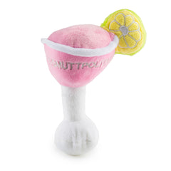 Cosmuttpolitan de Haute Diggity Dog, peluche rosa y blanco para abrazos y juego suave.