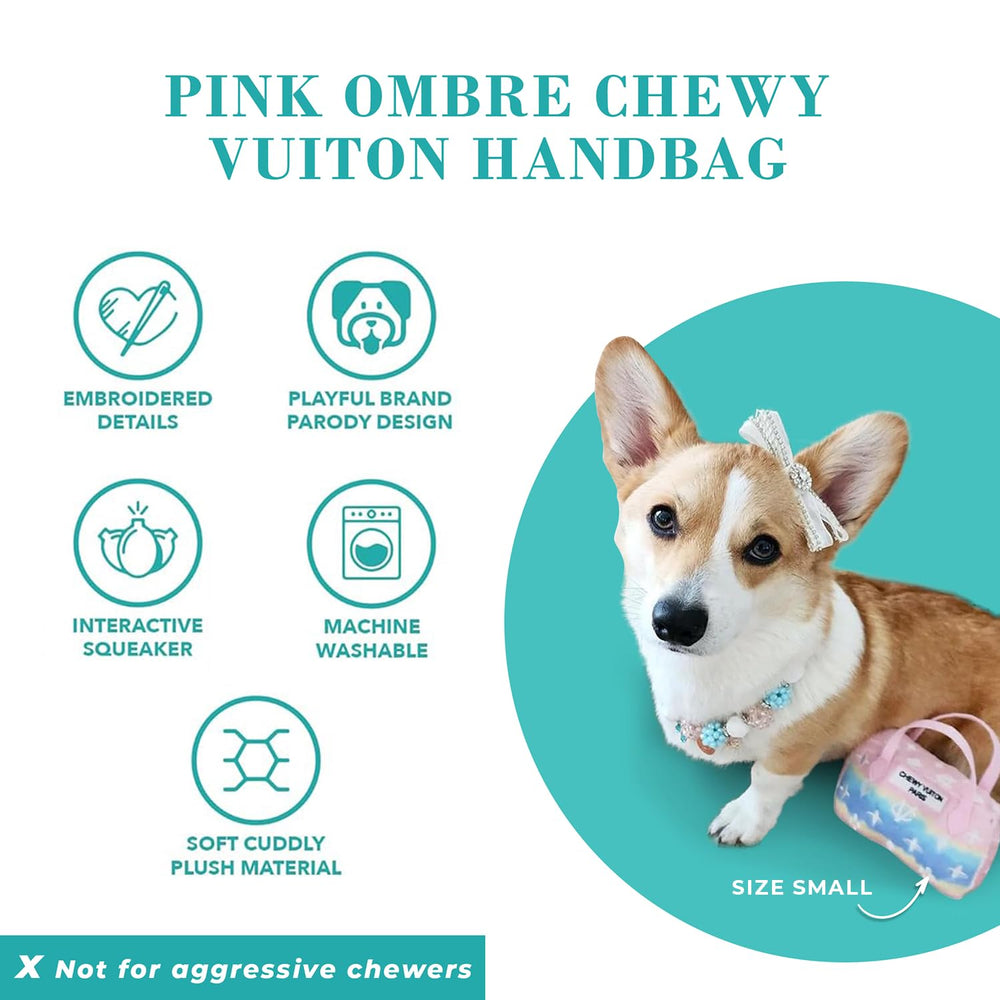 Juguete Haute Diggity Dog con bordado rosa degradado para estilo.