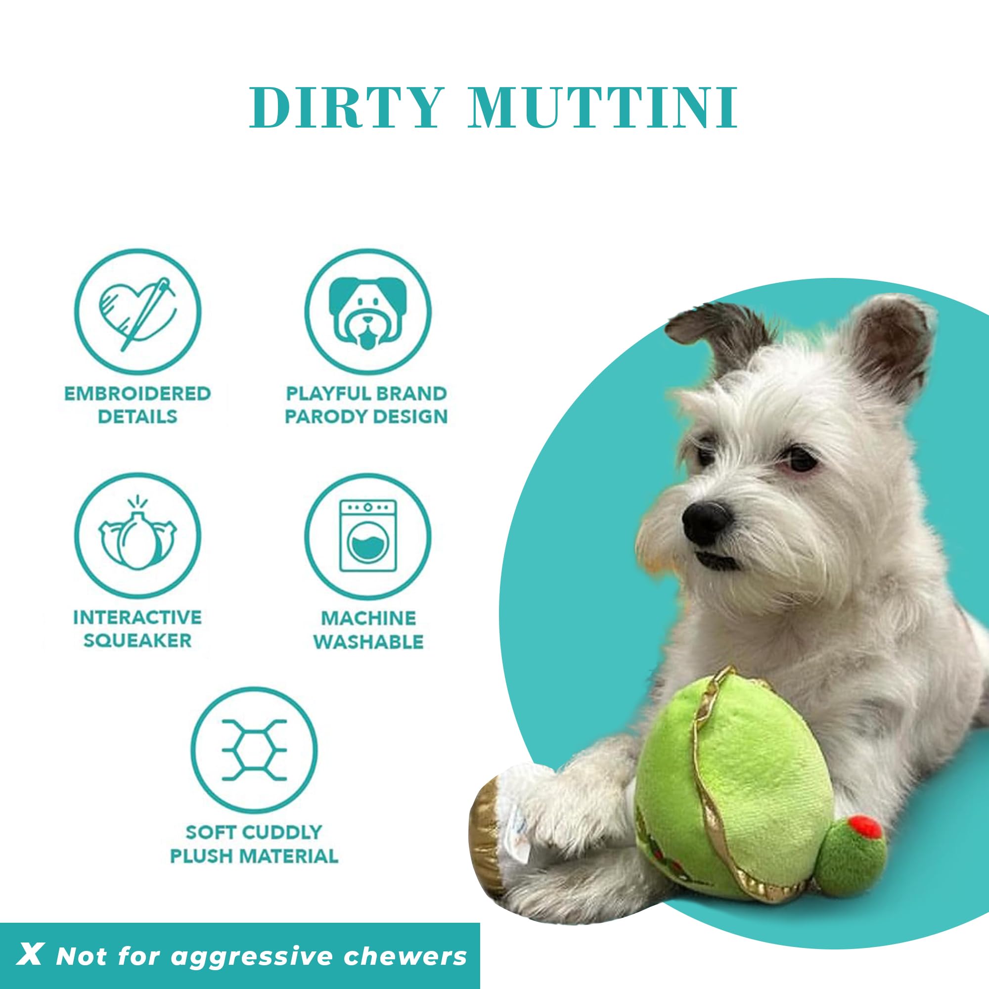 Detalles bordados de Dirty Muttini de Haute Diggity Dog aportan elegancia duradera.