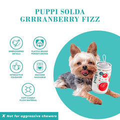 Diseño llamativo de Puppi Solda Grrranberry Fizz para paseos y juegos