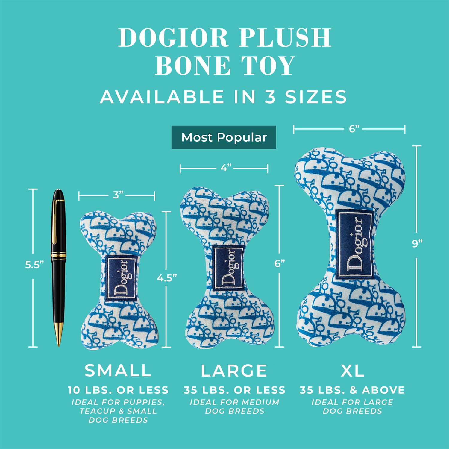 Dogior material peluche suave para juego cómodo y duradero