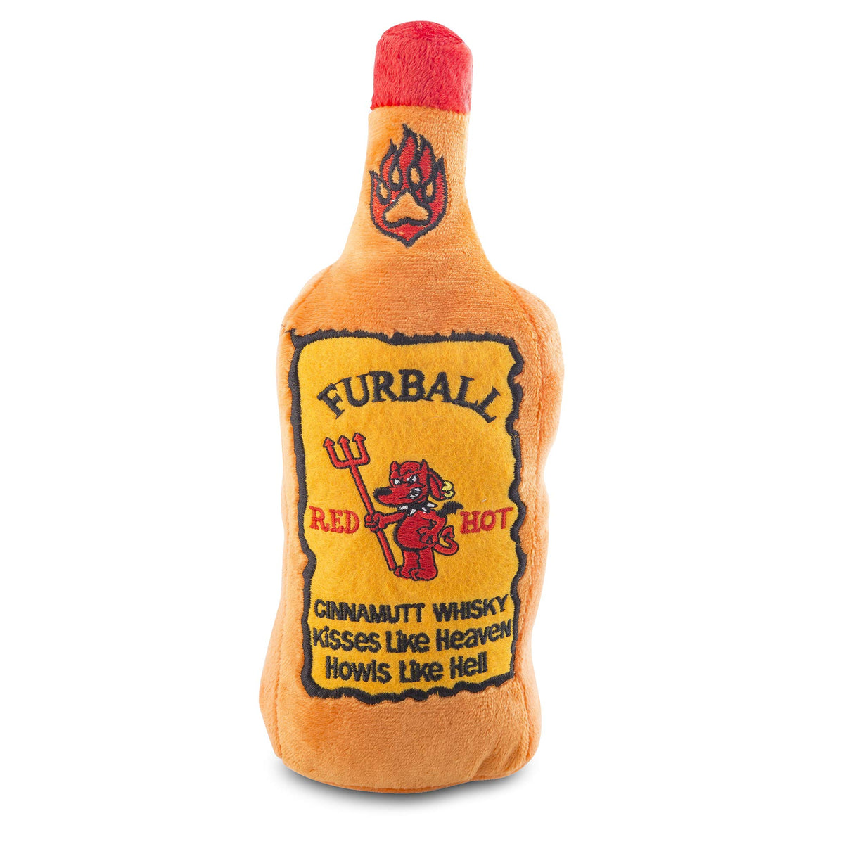 Haute Diggity Dog Furball Cinnamutt Whiskey: botella interactiva para juego activo y estimulación mental
