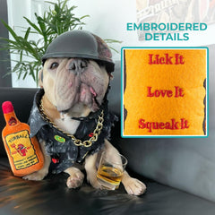 Haute Diggity Dog Furball Cinnamutt Whiskey: interior con silbato que incentiva mordisqueo y búsqueda