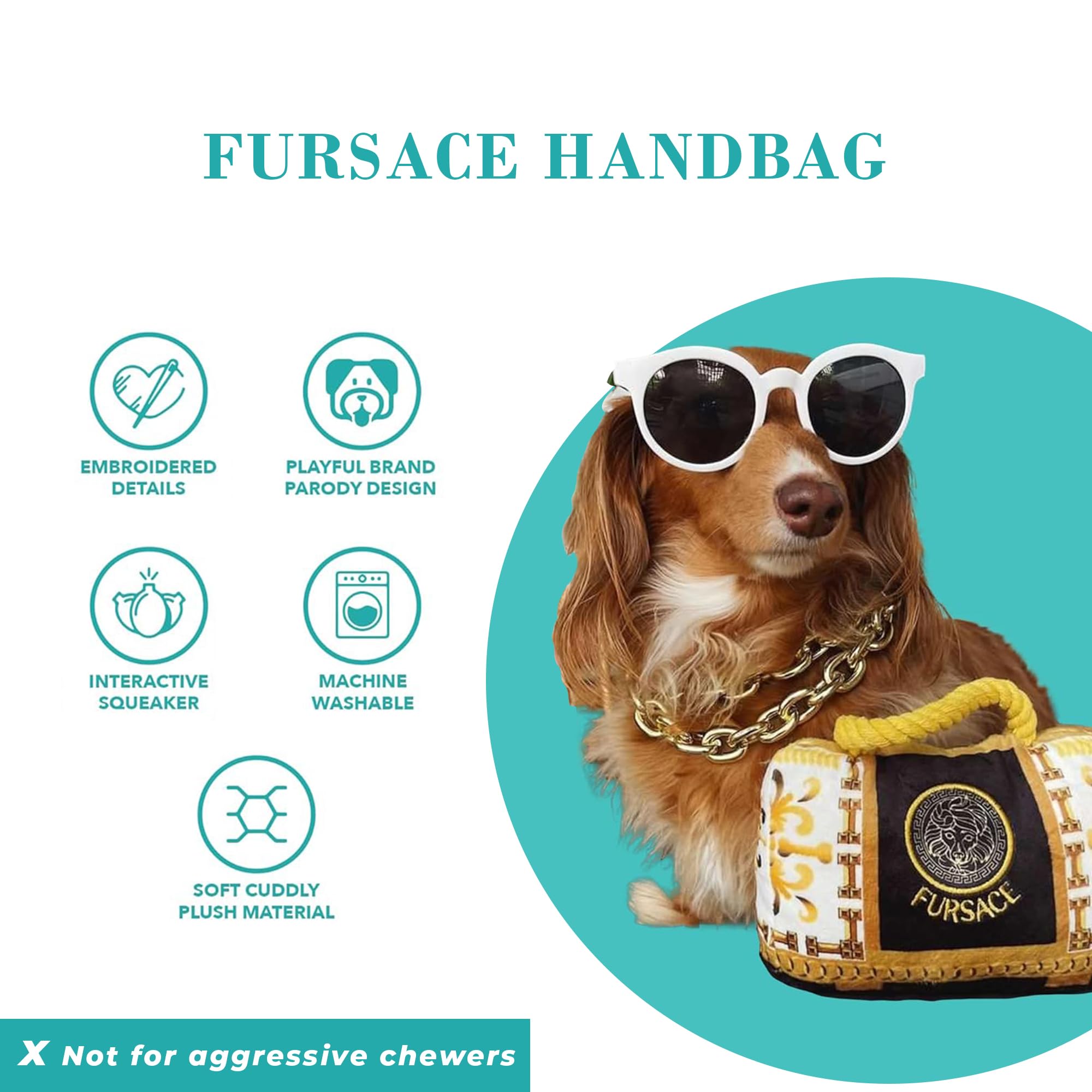 Detalles bordados elegantes en Haute Diggity Dog Fursace para un toque a la moda.