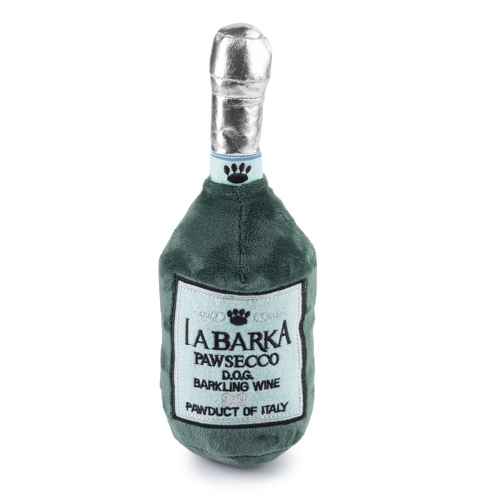 Haute Diggity Dog LaBarka Pawsecco exterior azul de felpa suave para juego diario.