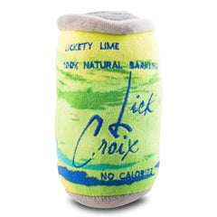 Juguete LickCroix Barkling con exterior de peluche verde-azul para juego activo
