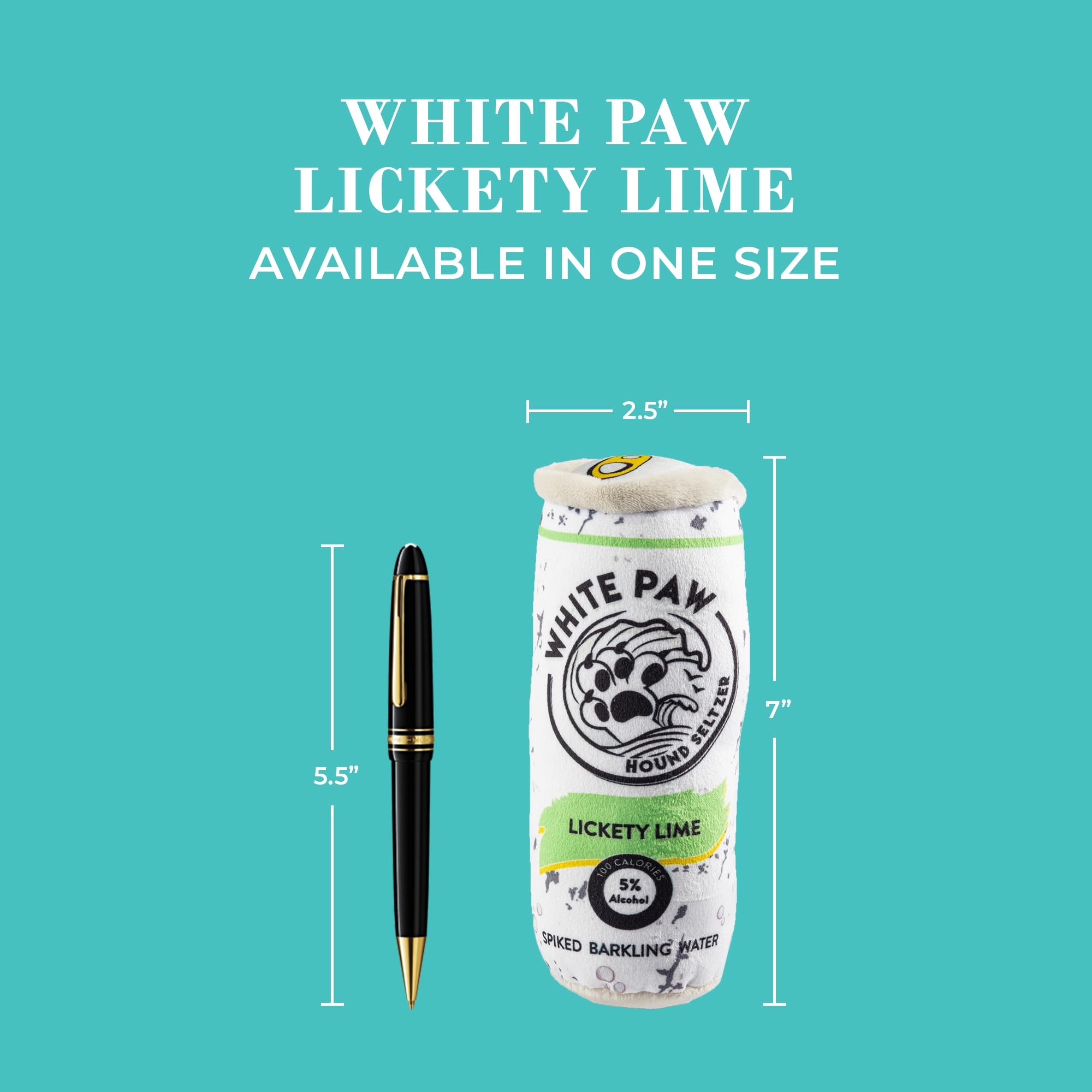 Haute Diggity Dog White Paw Lickety Lime, peluche premium para juego duradero.