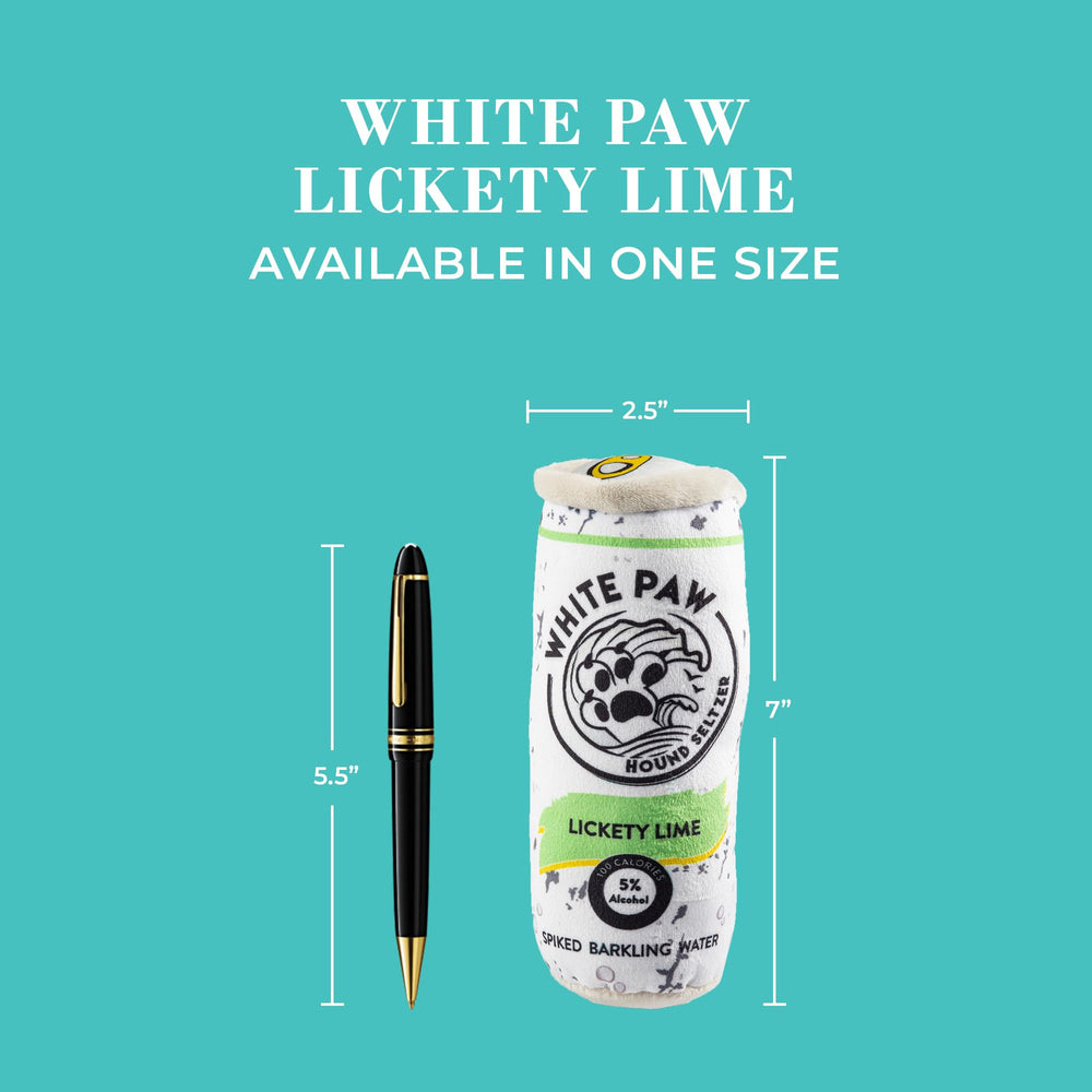 Haute Diggity Dog White Paw Lickety Lime, peluche premium para juego duradero.
