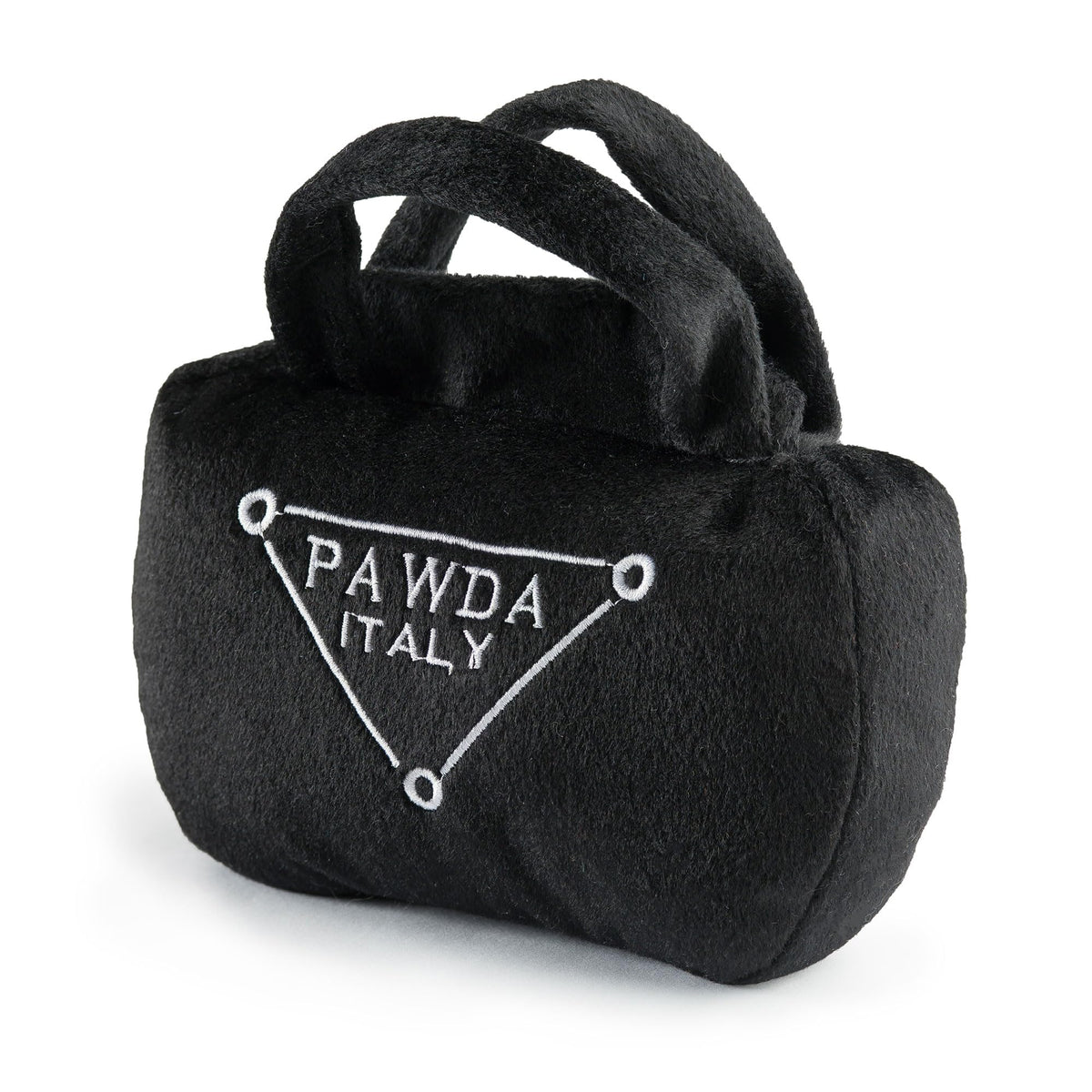 Pawda de Haute Diggity Dog, bolso negro suave para paseos y juego ligero.