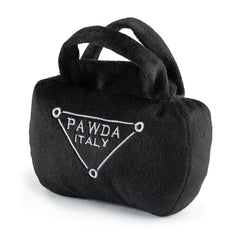 Pawda de Haute Diggity Dog, bolso negro suave para paseos y juego ligero.