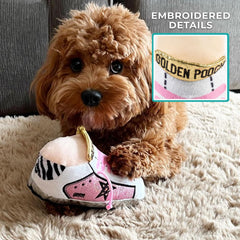 Haute Diggity Dog Pink Golden Pooch, sonajero oculto para entretenimiento y estimulación