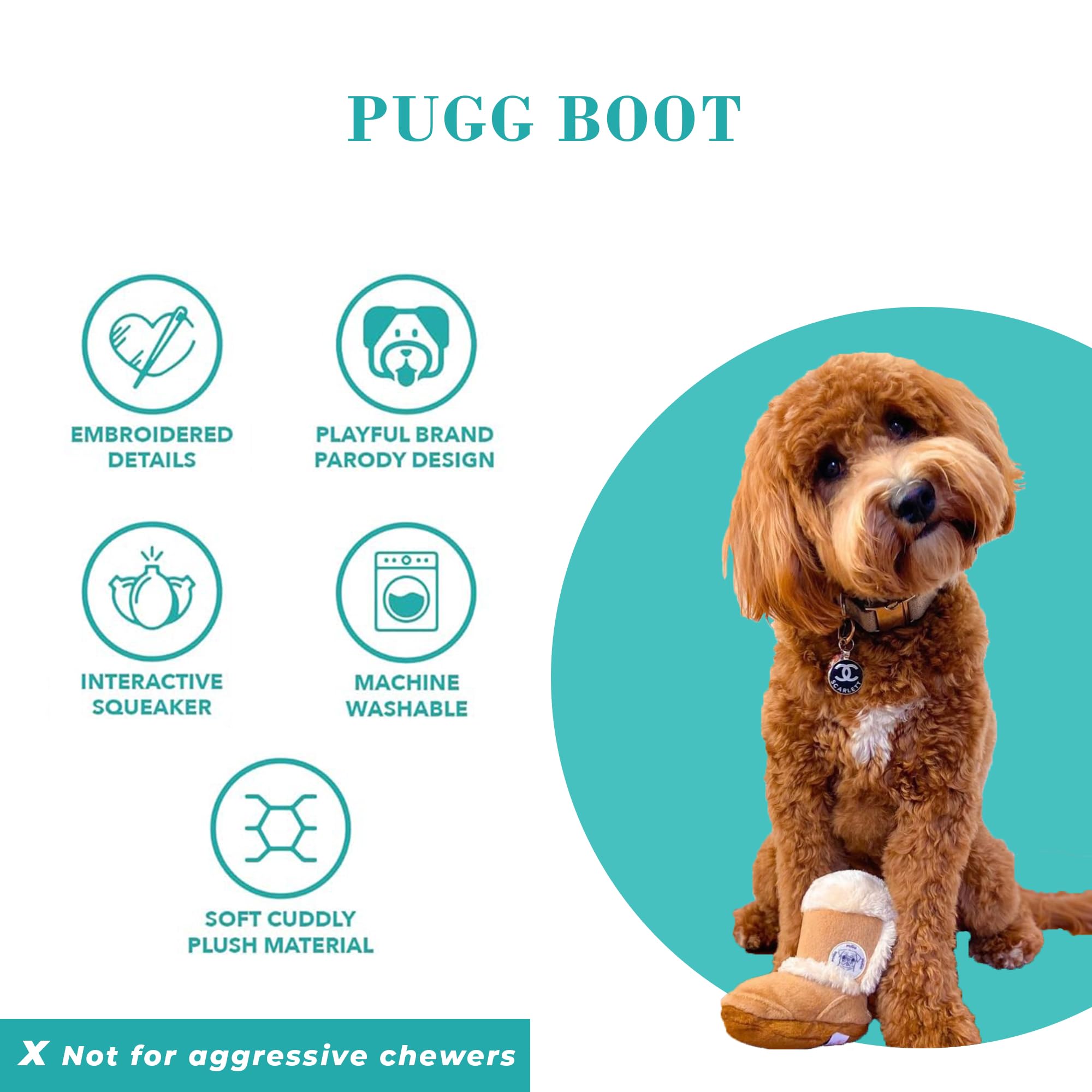 Haute Diggity Dog Pugg Boot, lavable a máquina para fácil mantenimiento.