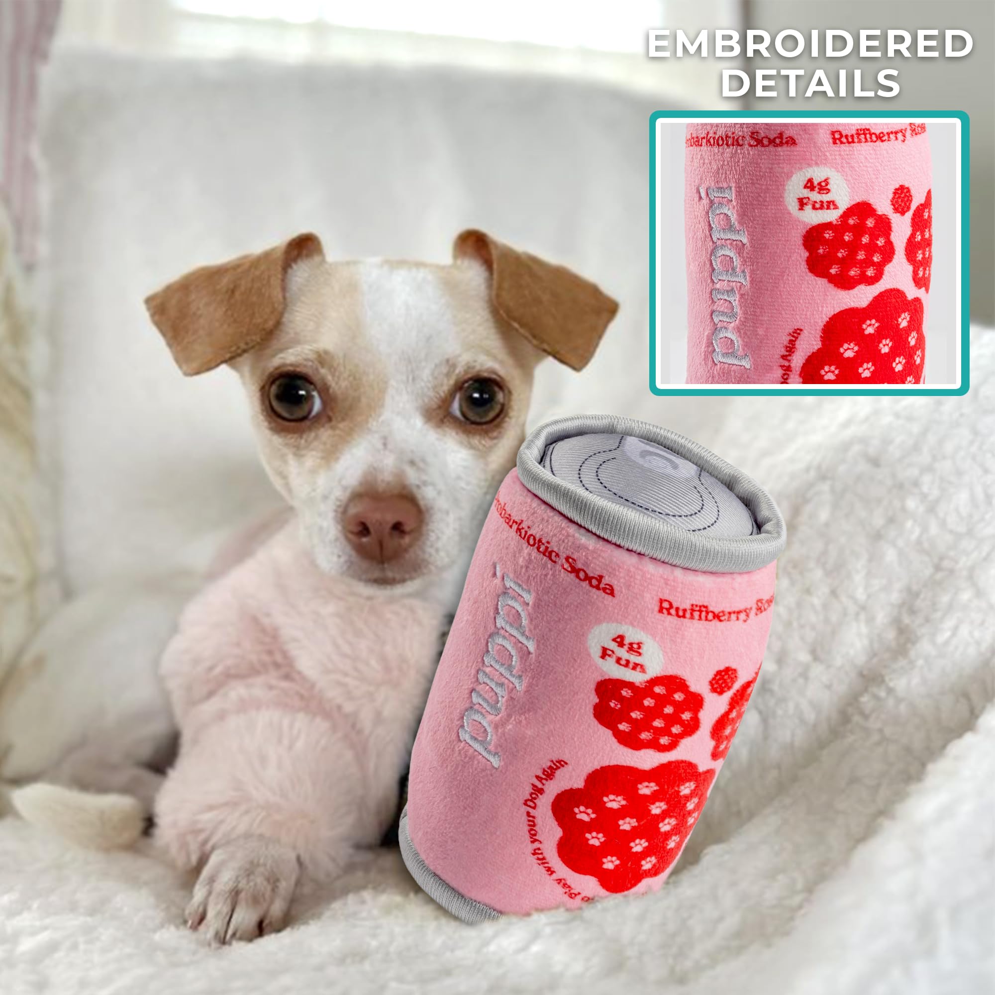 Textura suave del peluche Puppi Ruffberry Rose para un juego cómodo y abrazos