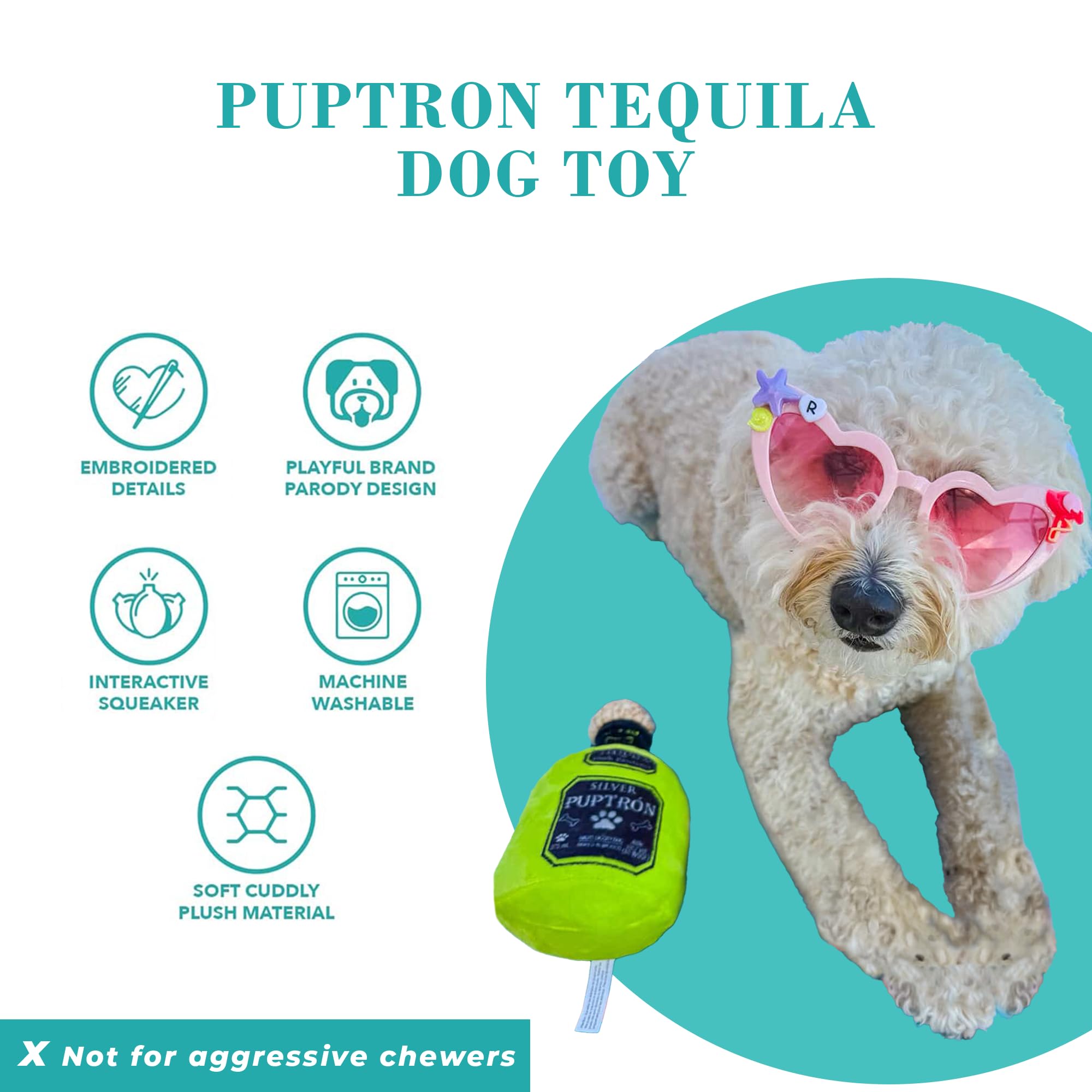 Haute Diggity Dog Puptron Tequila, juguete-perro-jugando-paseo, ideal para buscar