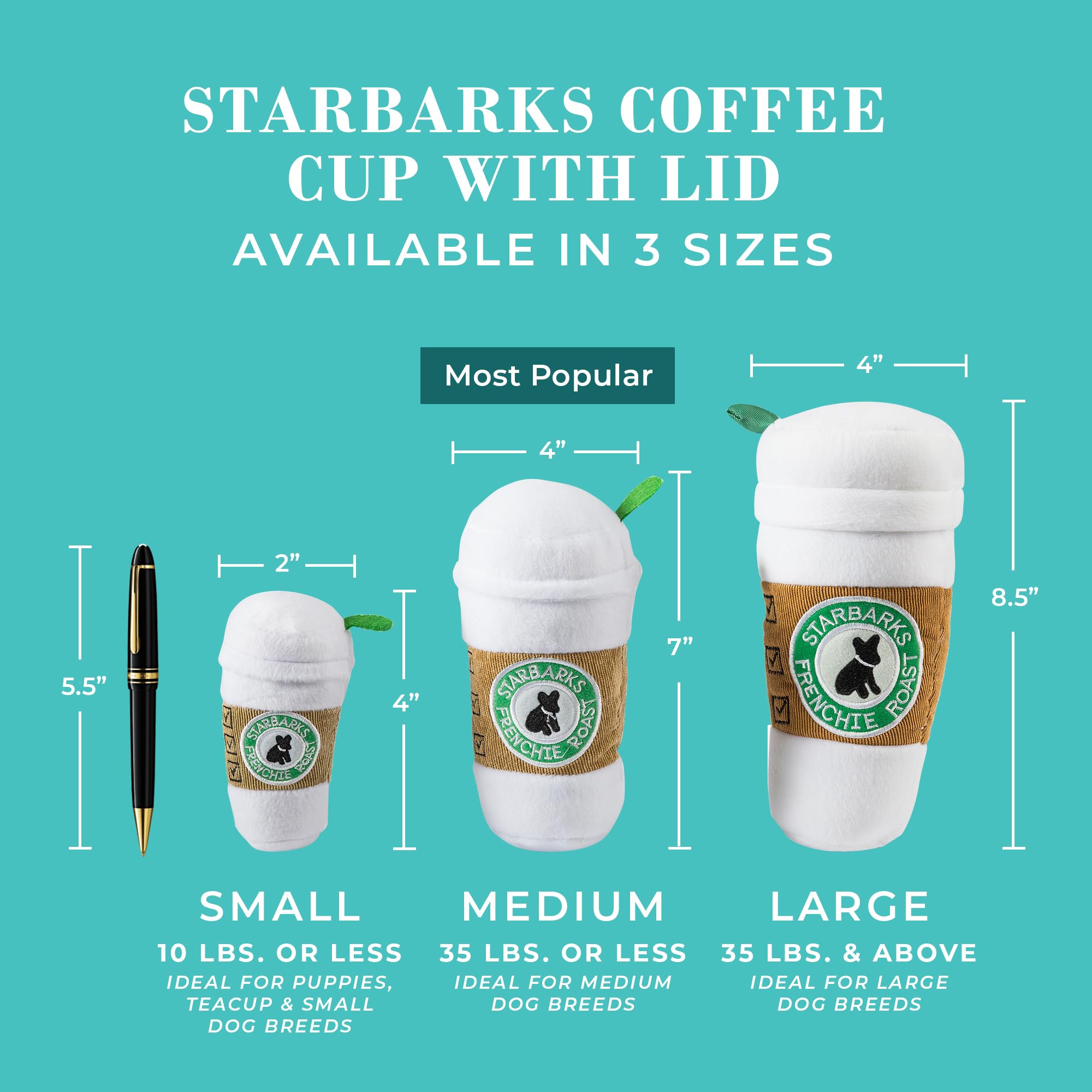 Haute Diggity Dog Starbarks Coffee Cup, apto para lavarse a máquina y limpieza fácil