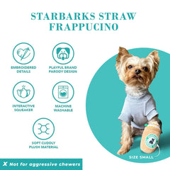 Material suave y duradero del Frappawcino para mordisqueos y abrazos.
