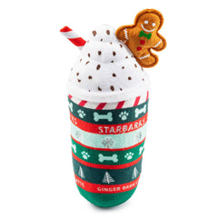 Starbarks Ginger Bark Latte, peluche navideño, ideal para juego interactivo y crujido divertido.