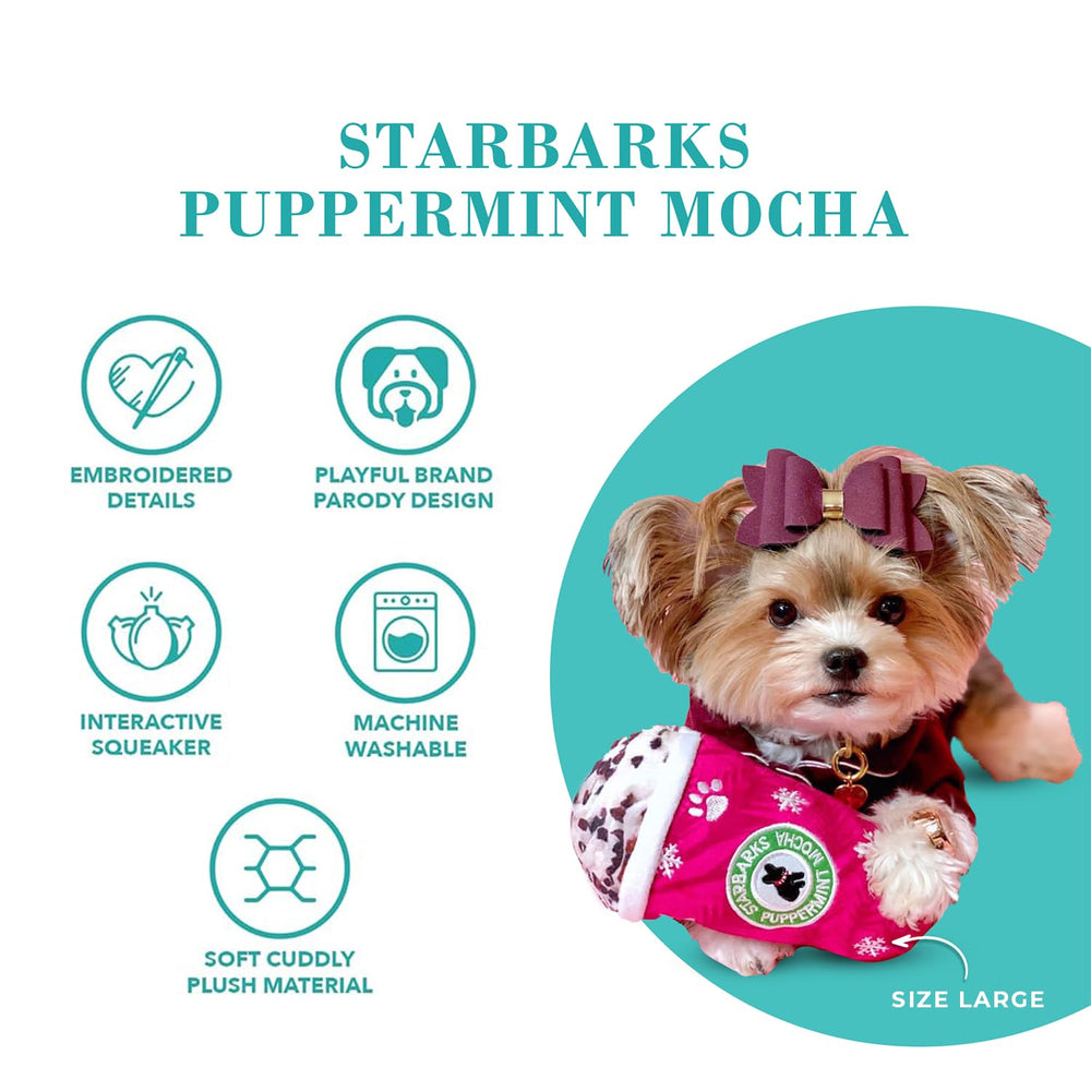 Starbarks Puppermint Mocha, talla XL, con forro de malla duradera.