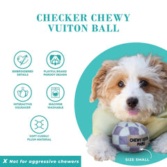Textura suave de la pelota Checker Chewy Vuiton para morder y abrazar