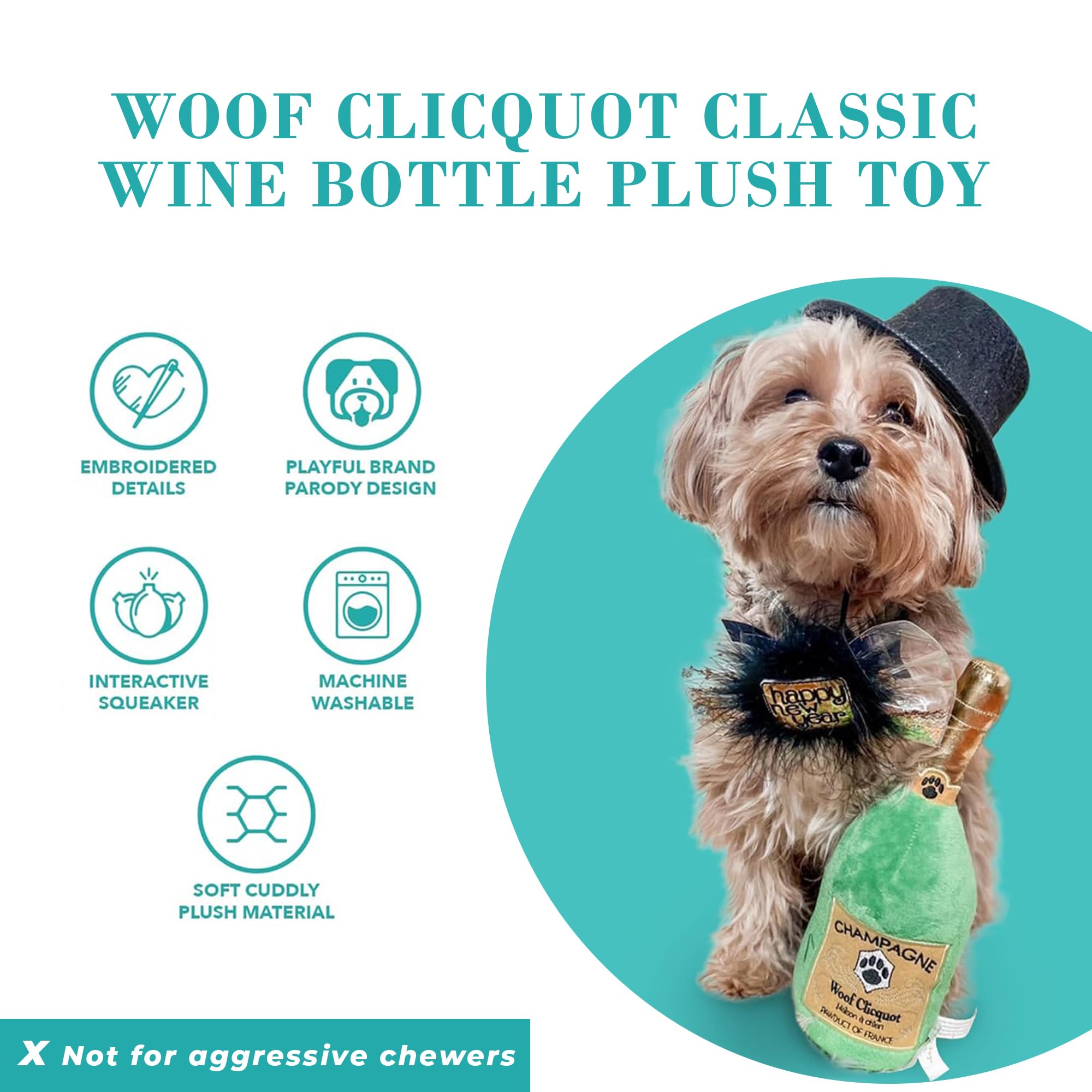 Woof Clicquot Classic es lavable a máquina para un cuidado sencillo.