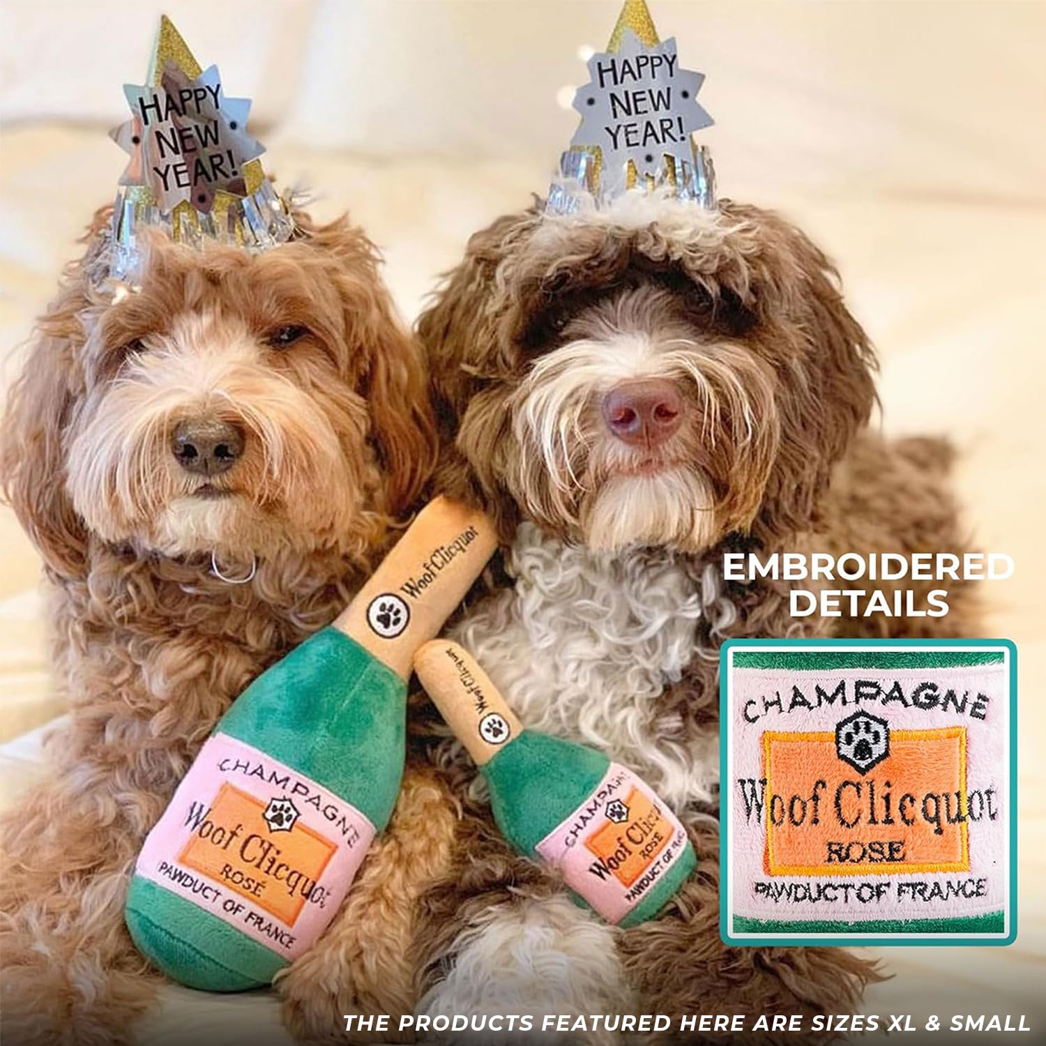 Material suave y duradero del Woof Clicquot Rosé para juego prolongado.
