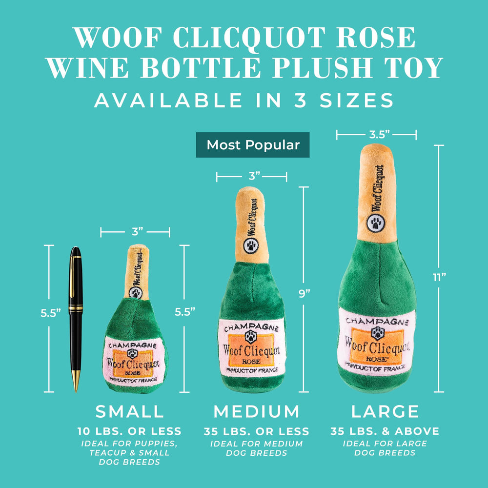 Haute Diggity Dog Woof Clicquot Rose, perfecto para juego en parques y casa