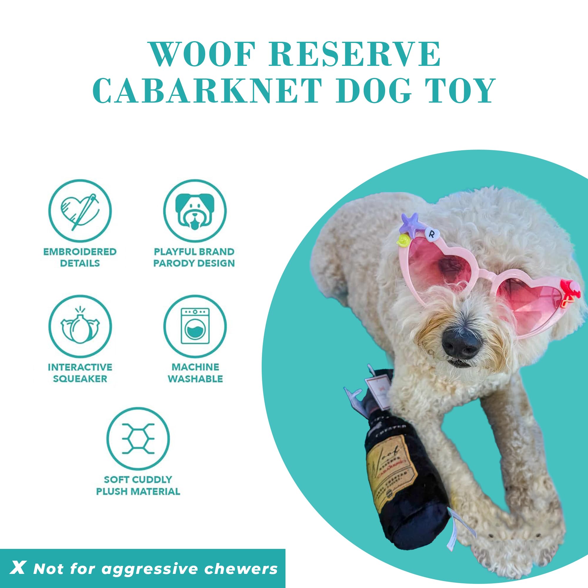 Haute Diggity Dog Woof Reserve Cabarknet: textura suave y material duradero para juego diario.