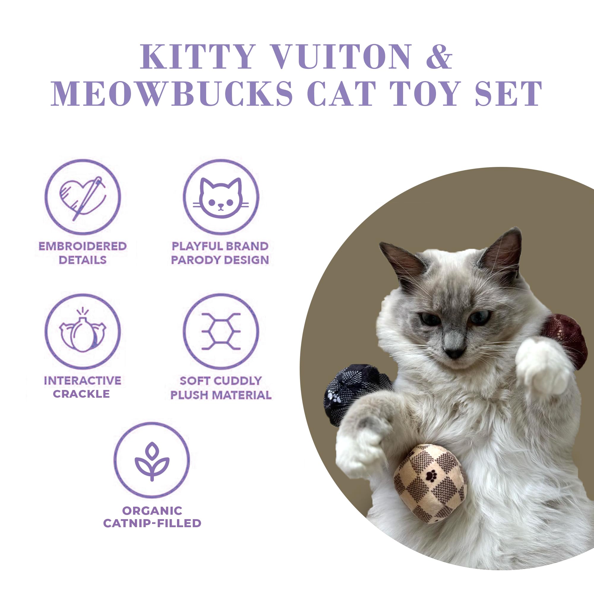 Detalles bordados de Haute Diggity Kitty: diseño elegante para gatos curiosos