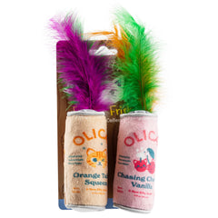 Olicat Haute Diggity Kitty: lata-naranja, peluche suave para juego y exploración.