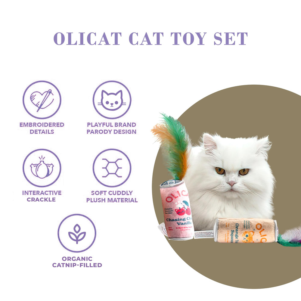 Olicat Haute Diggity Kitty: plumas-desplegadas para juego dinámico.