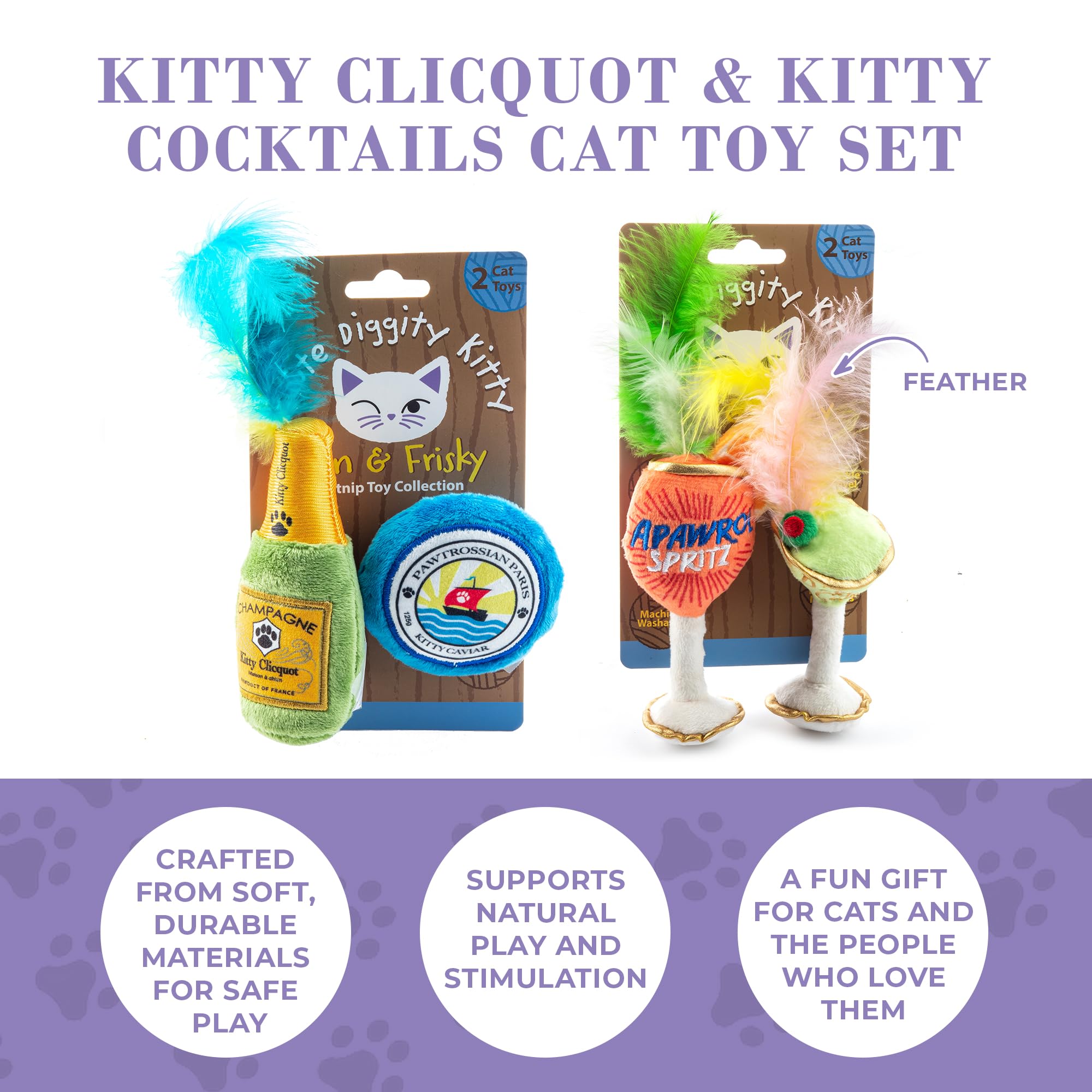 Haute Diggity Kitty Peluche suave y cómodo para juego diario