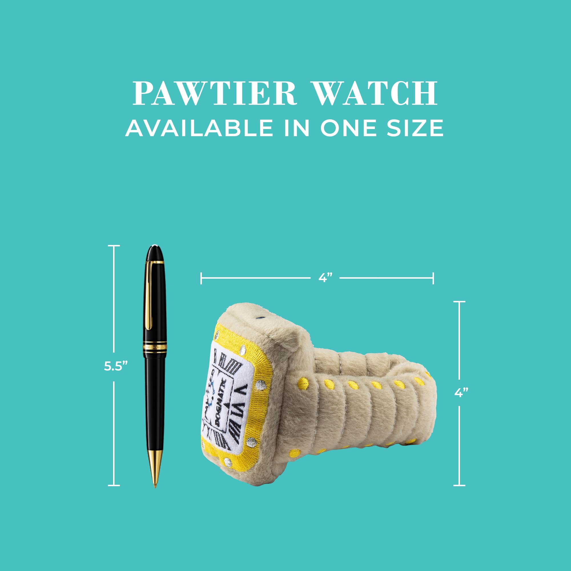 Materiales suaves y duraderos del Pawtier Watch son ideales para morder y abrazar.