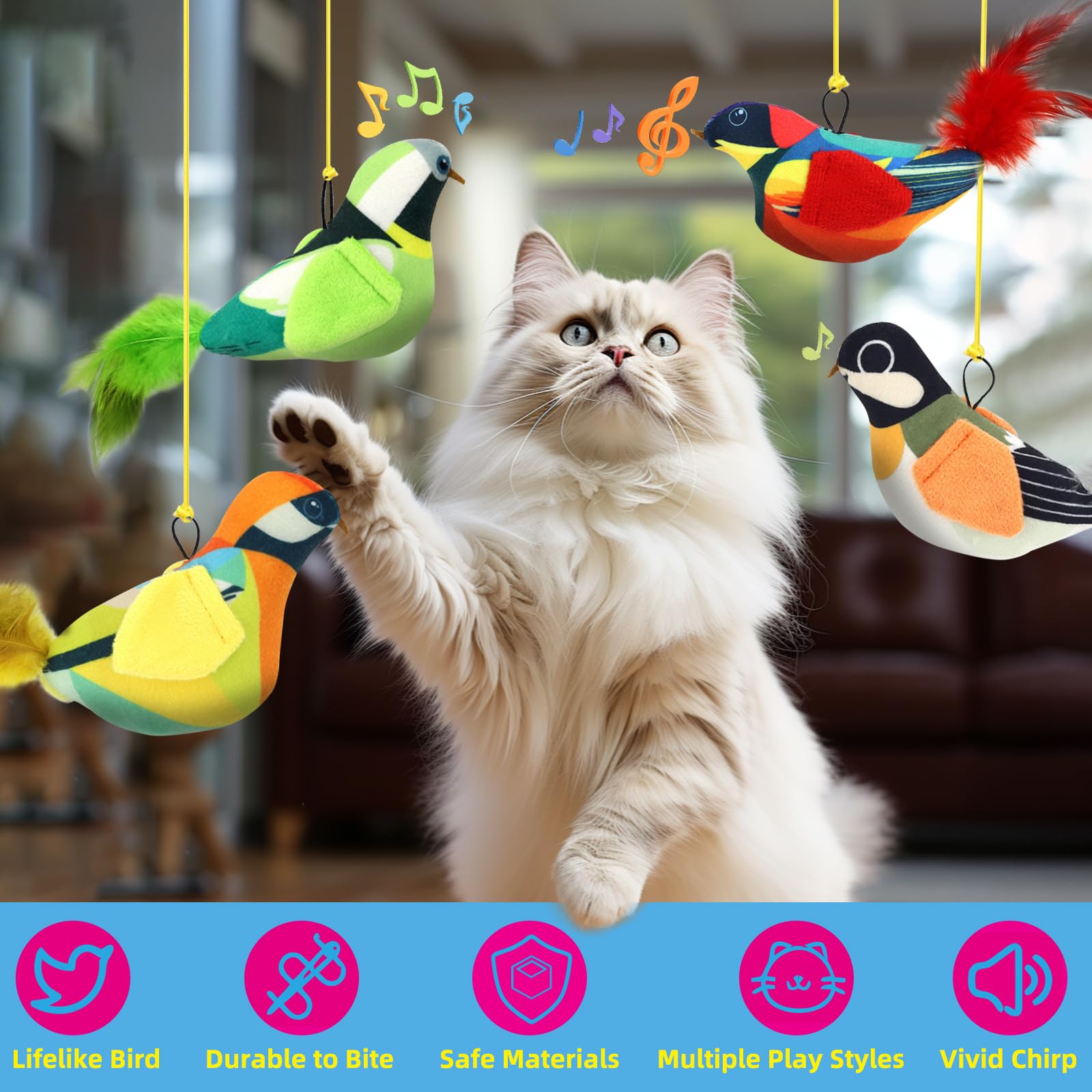 Pajaro Havenfly con chirridos realistas para estimular juego activo en casa.