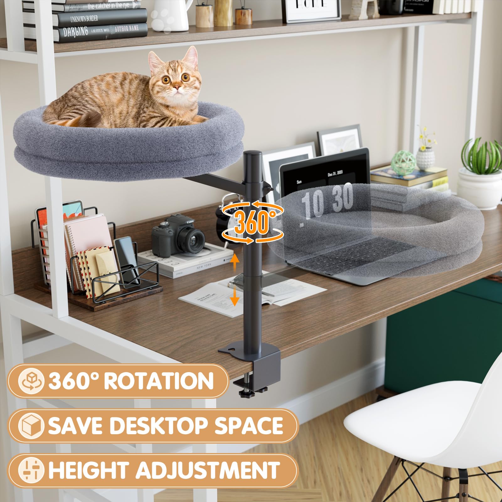 HavenlyYouth: cama-gato con rotación 360° para ajustar la vista
