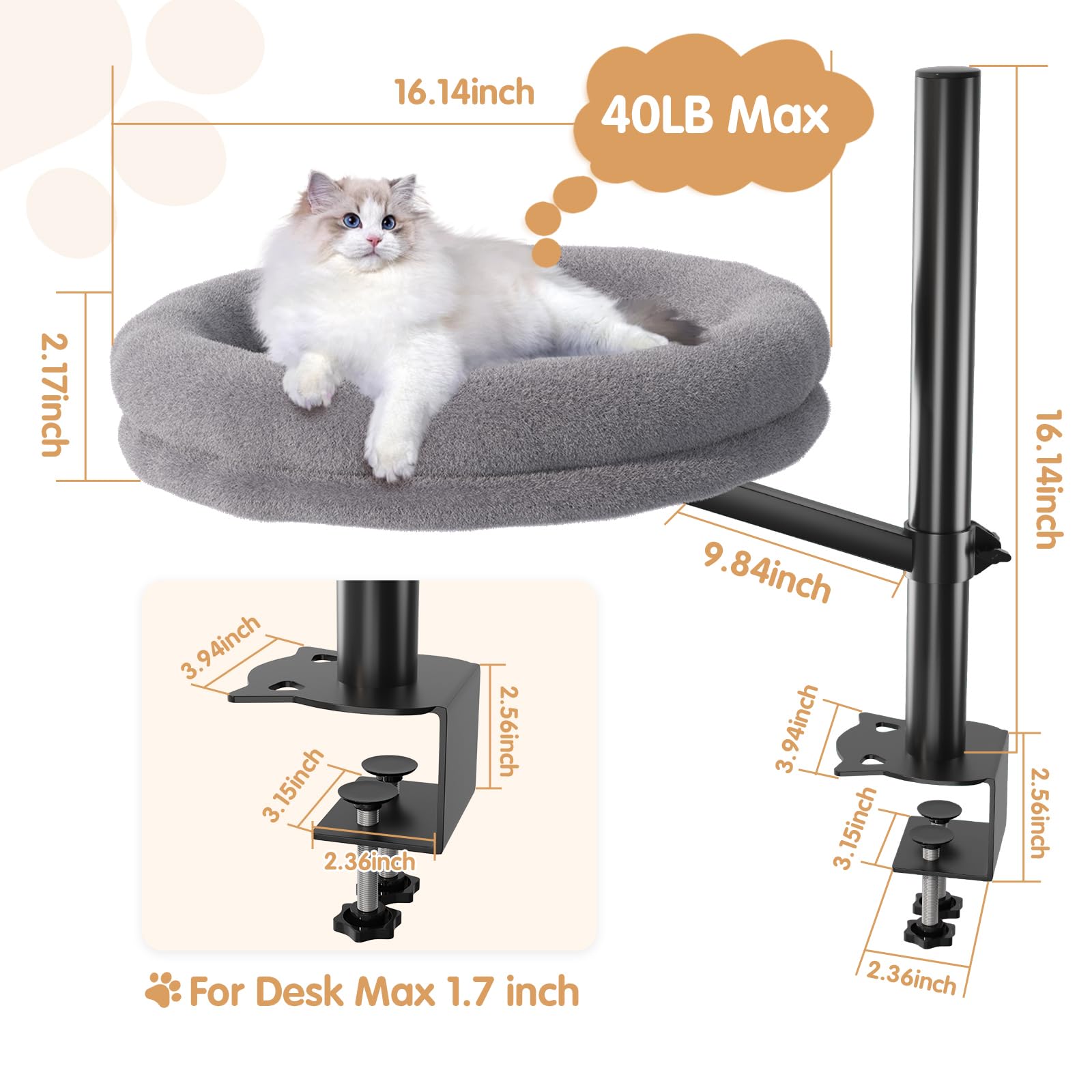 HavenlyYouth: sujeción estable con clip para fijar la cama del gato