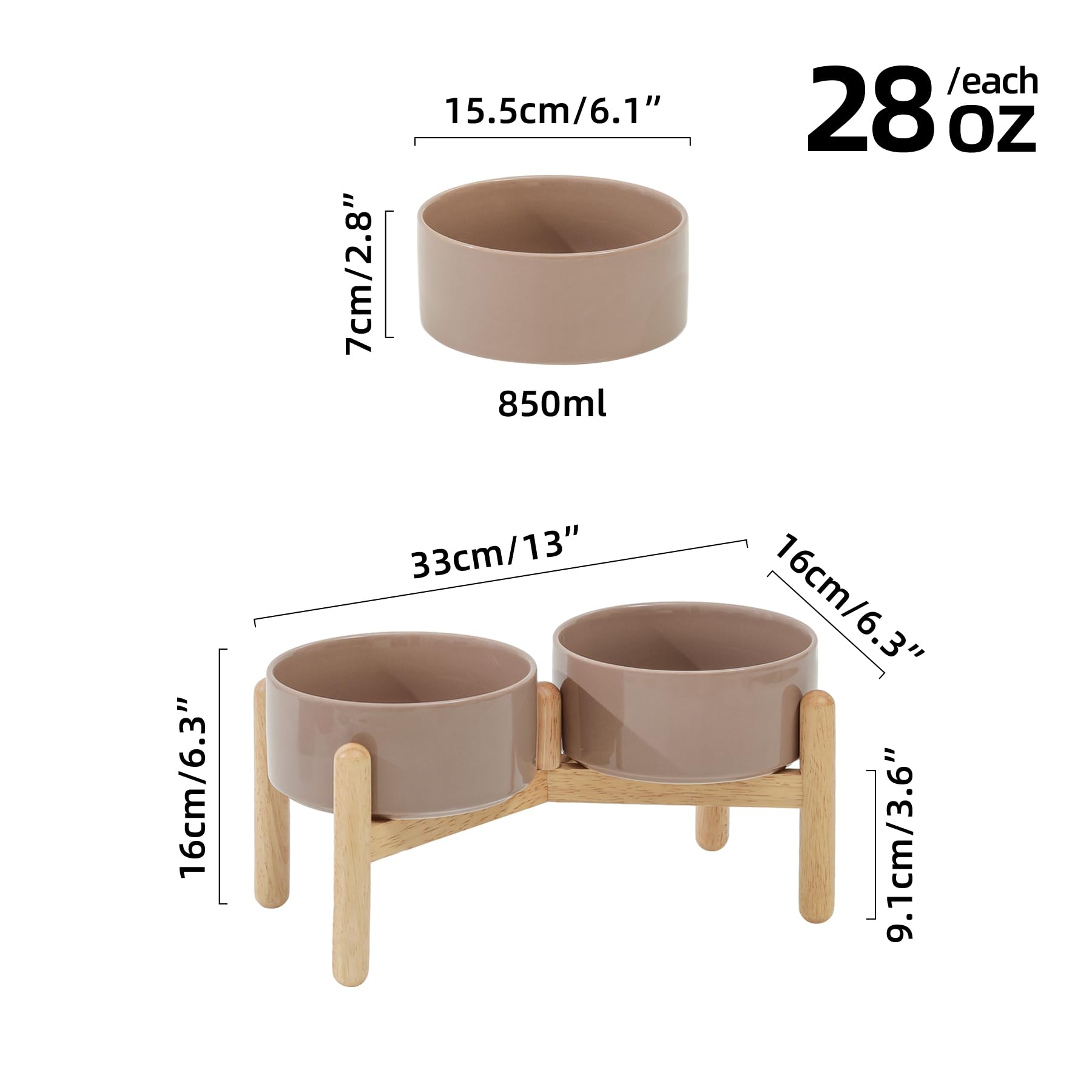 Soporte de madera estable de Havniva evita deslizamientos durante la comida.