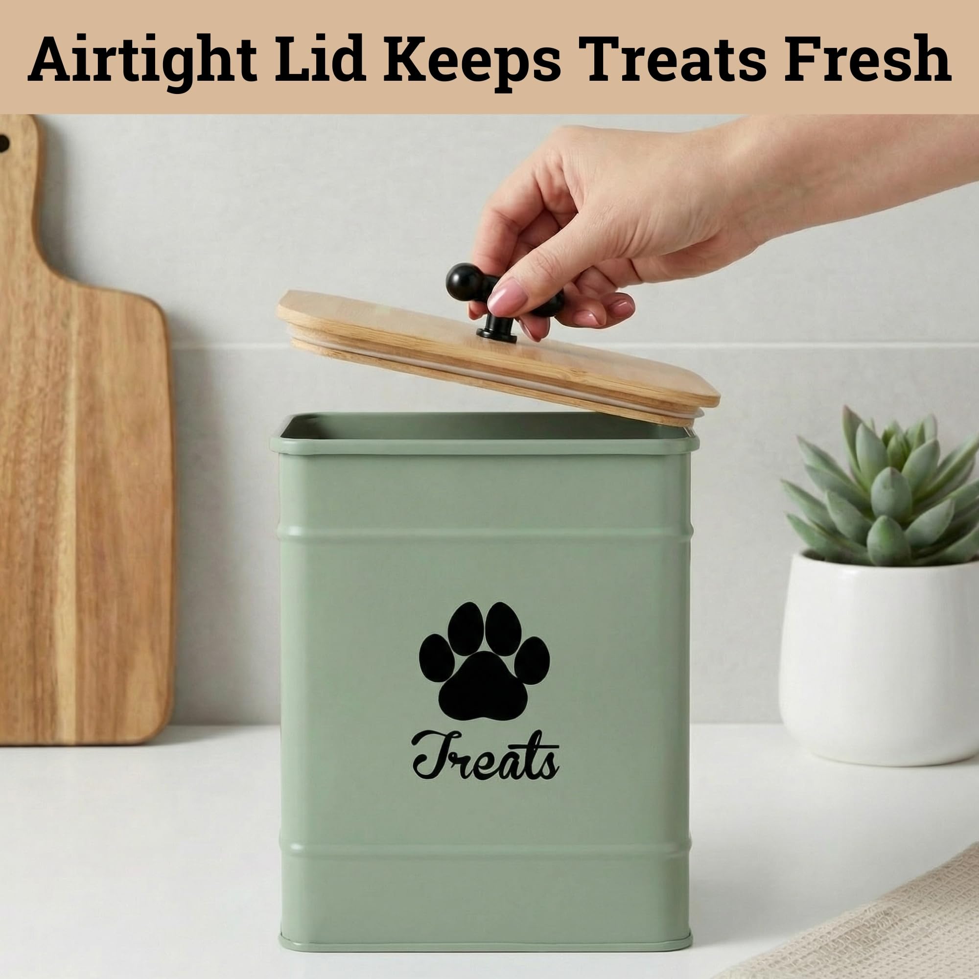 HB Design Co Contenedor de golosinas para perros, capacidad de 12 tazas para snacks.