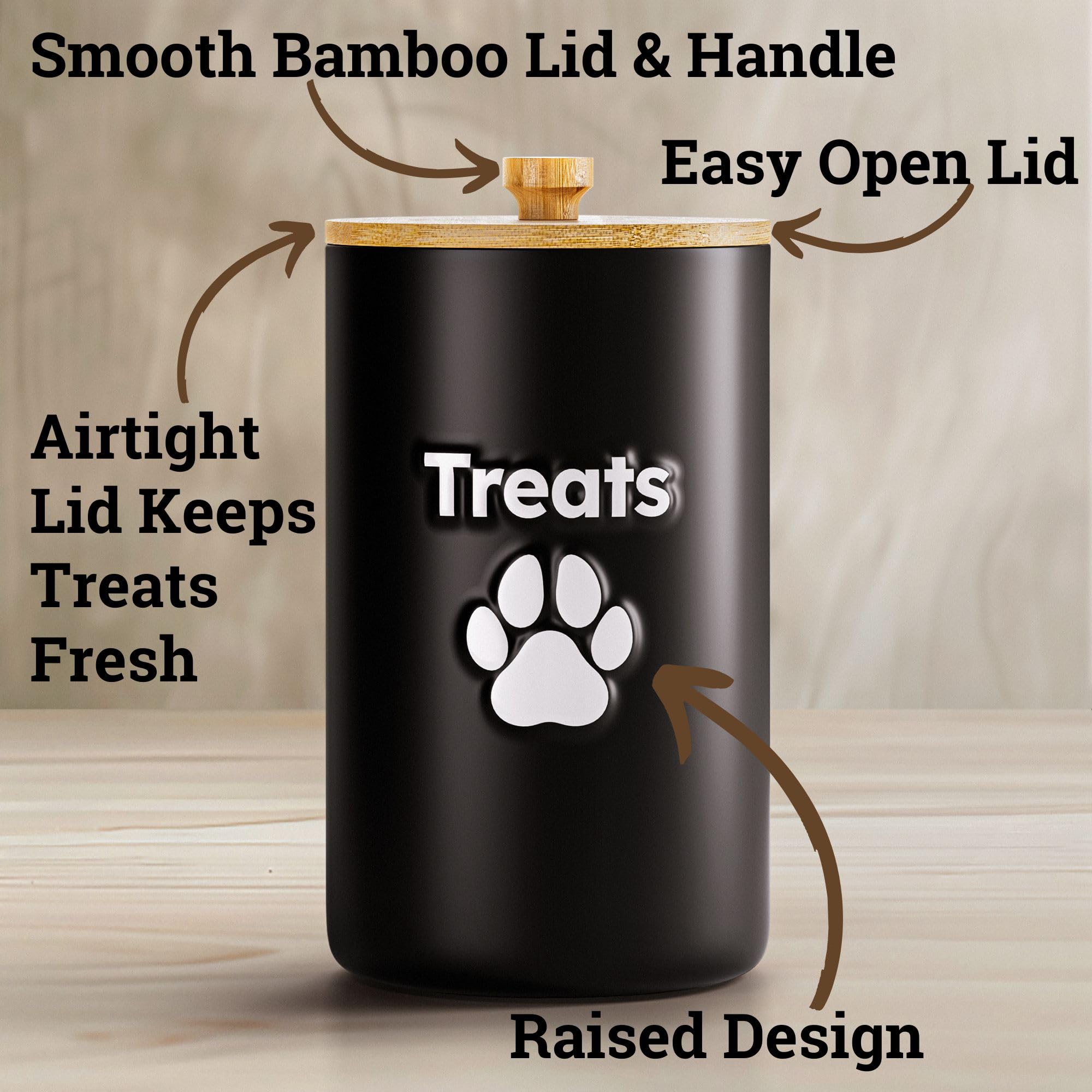 HB Design Co tapa bambu hermetica para mantener las golosinas frescas.
