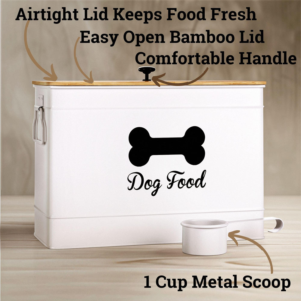 HB Design Co. Tapa de bambú sellada para mantener la frescura en el contenedor de perros.