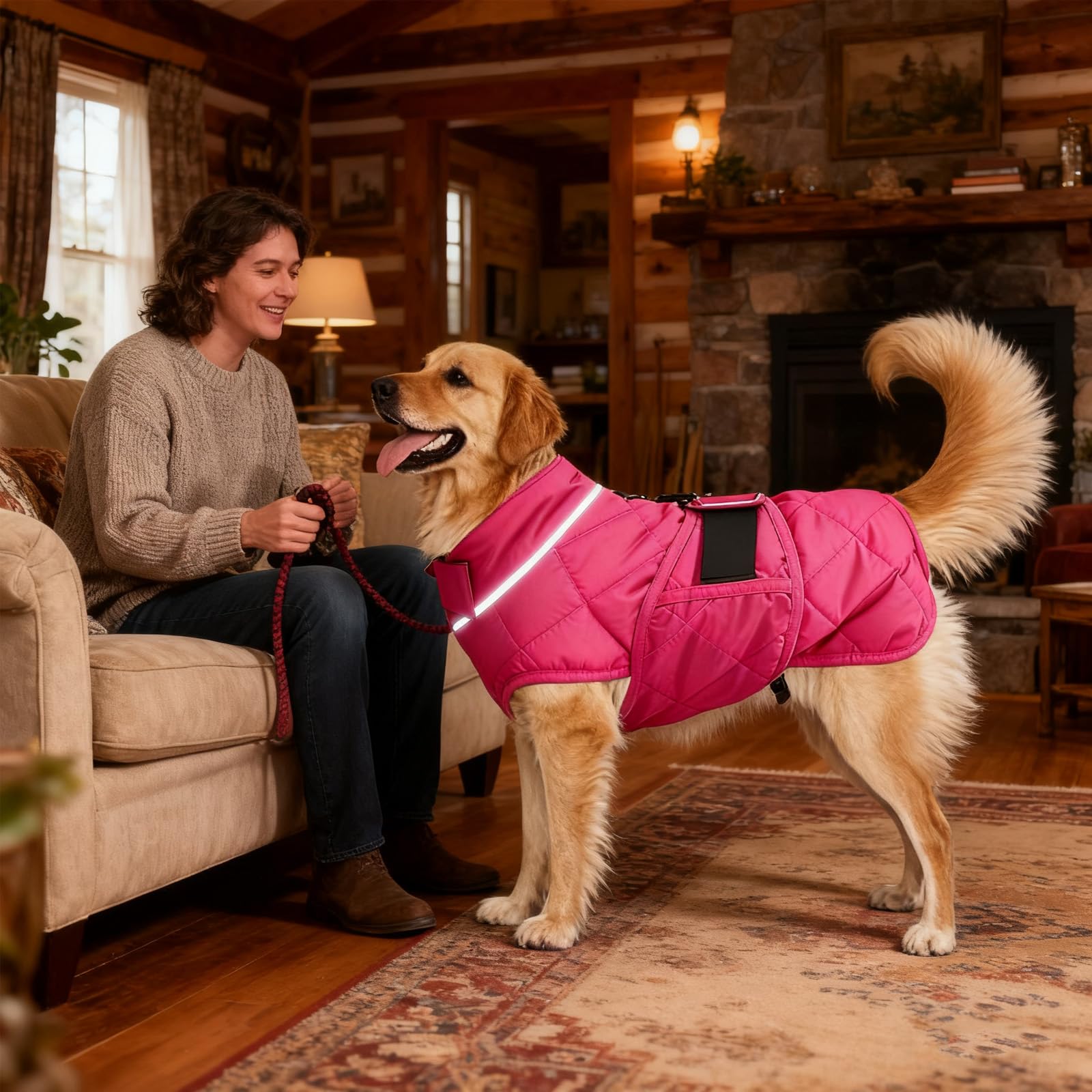 HCHYEY chaleco peso para perros, visibilidad nocturna gracias a la franja reflectante.