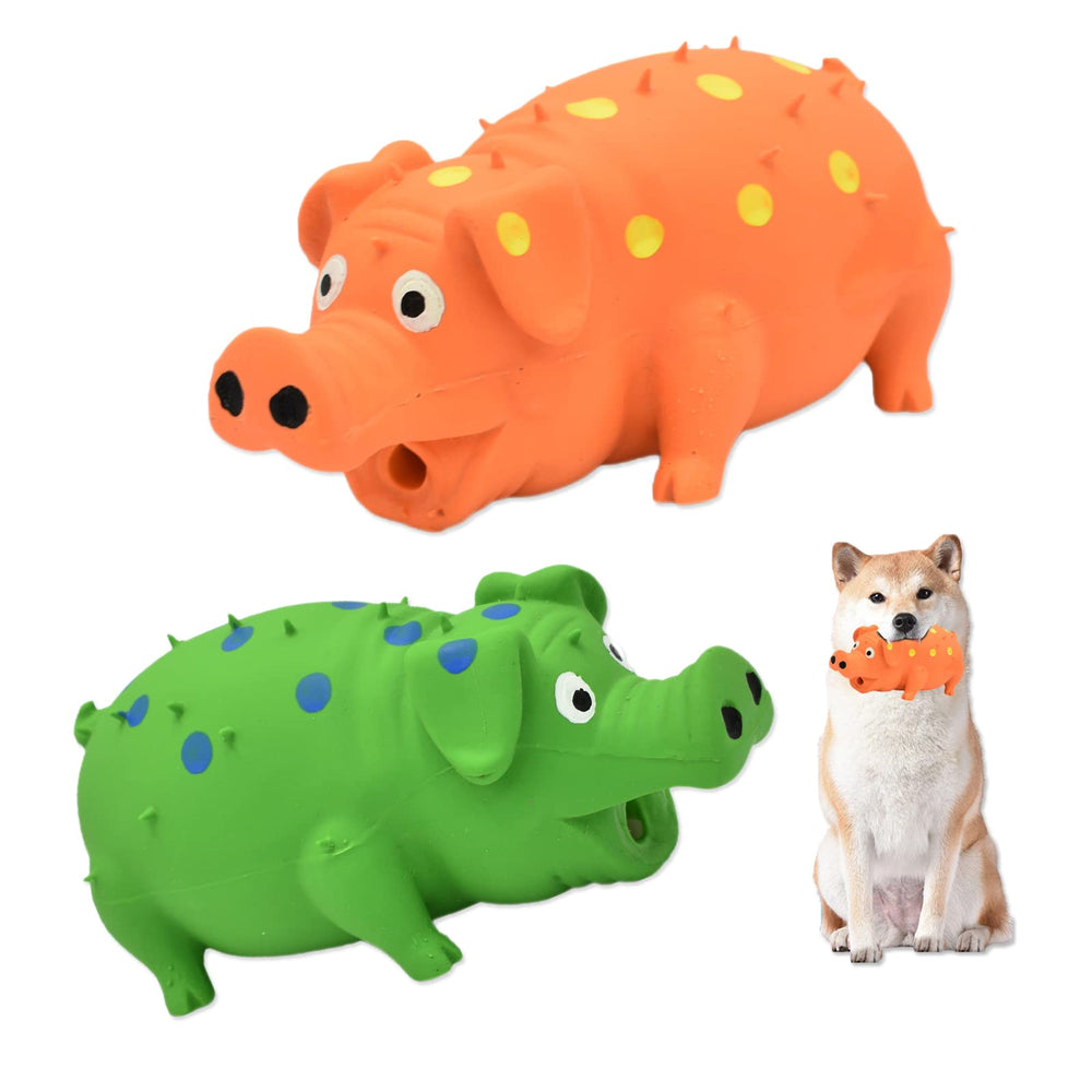 Juguete HCHYEY puerquito chirriante naranja para perros activos y juego interactivo.