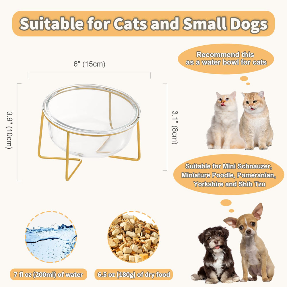 HCHLQLZ tazón perro cristal inclinado ideal para comidas diarias.