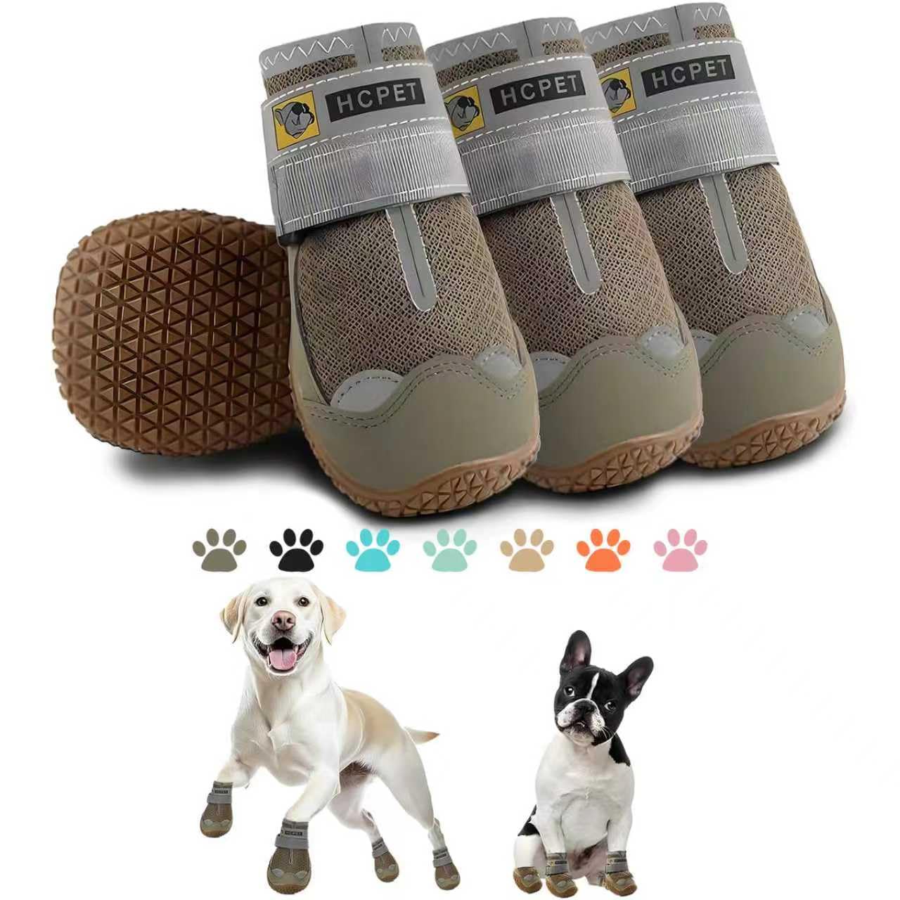 hcpet botas-perro grandes-aireadas verde militar, protección de uñas y confort en paseos.